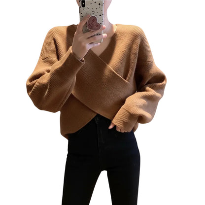 Women's batwing sleeve loose fit pullover sweater in Charcoal Gray front view