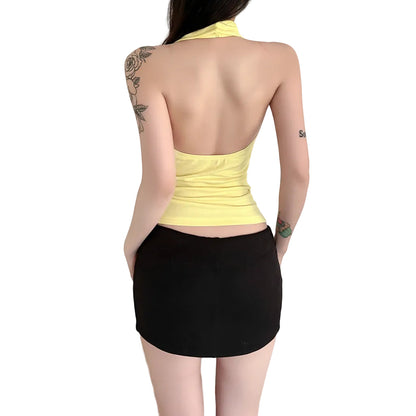 Women's Slim Fit Halter Neck Sleeveless Tank Top